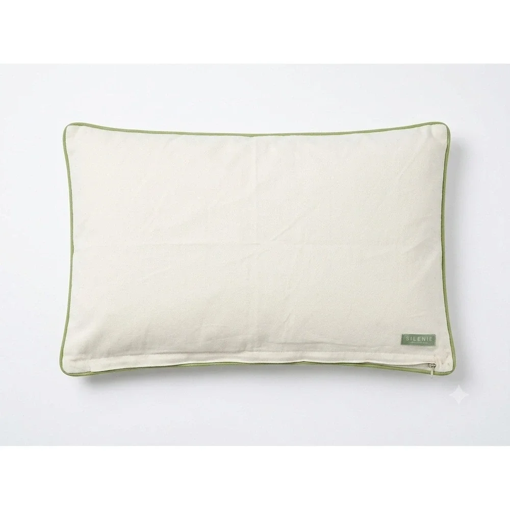 Celerie by Celerie Kemble Botanical Floral Pillow Sham Cotton Linen Olive Green